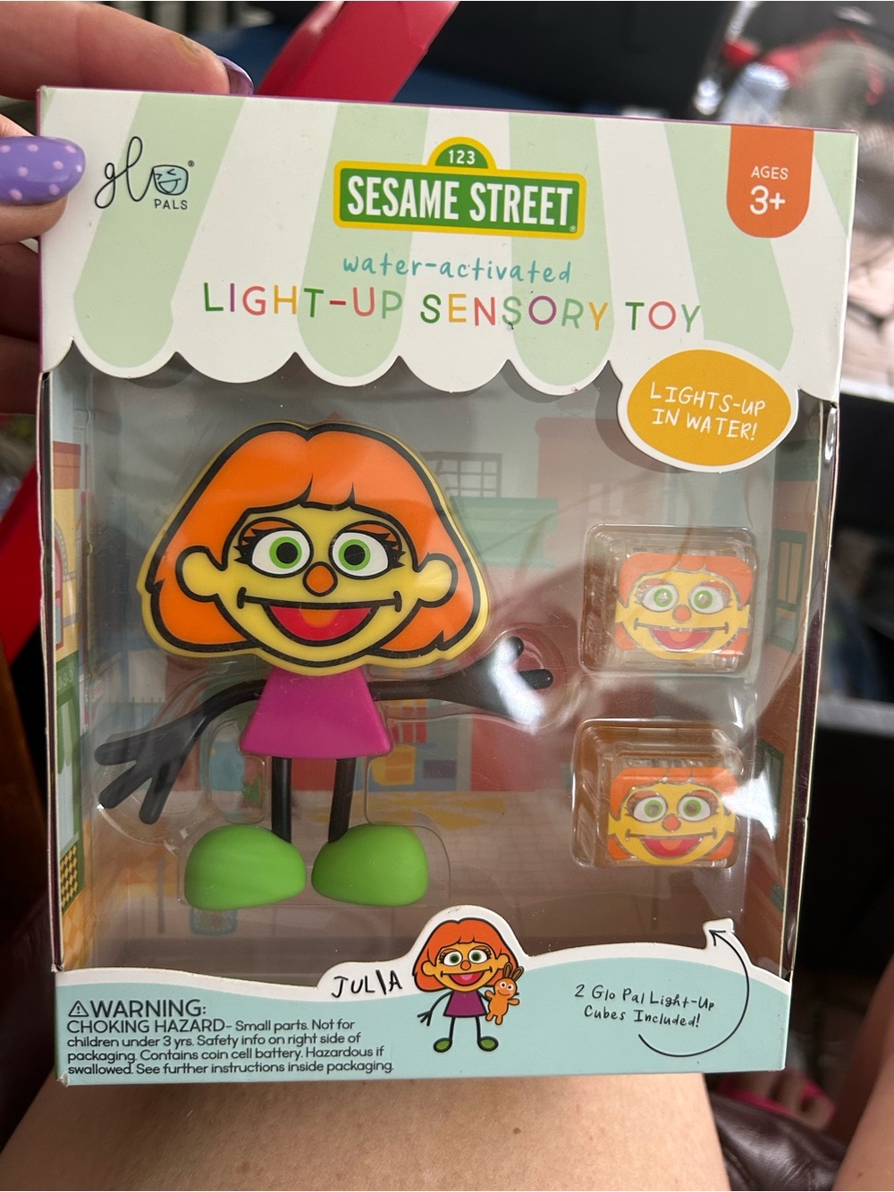 Sesame Street Orange-Green-Pink Water-Activated Light-Up Sensory Figure